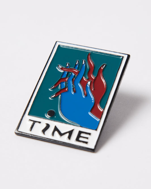 Hands of time enamel pin